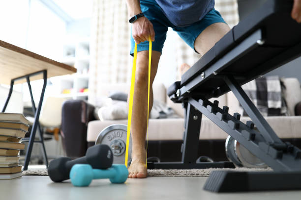 istock Barefoot person train indoors 1278826646