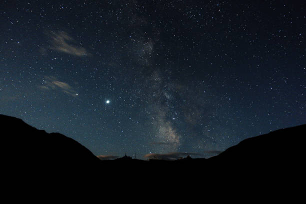 istock Starry sky and milky way in the mountains. 1278828107