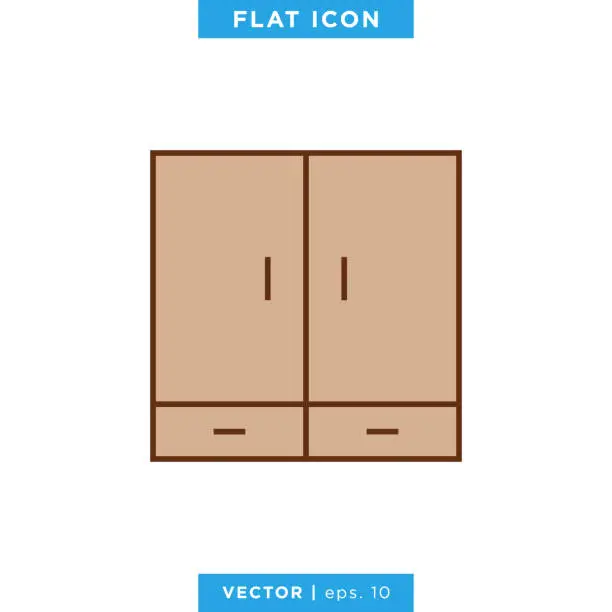 Vector illustration of Wardrobe Icon Vector Stock Illustration Design Template.