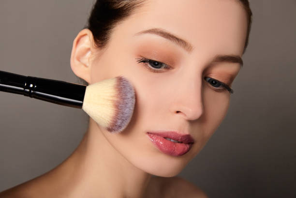 istock Close-up, a beautiful young girl with nude makeup. 1278830497