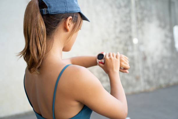 istock A lady wearing and watching smart watch. Wearable tech 1278832273