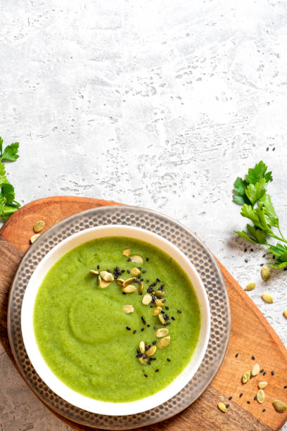 istock Green vegetable cream soup 1278838255