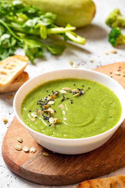 istock Green vegetable cream soup 1278838347