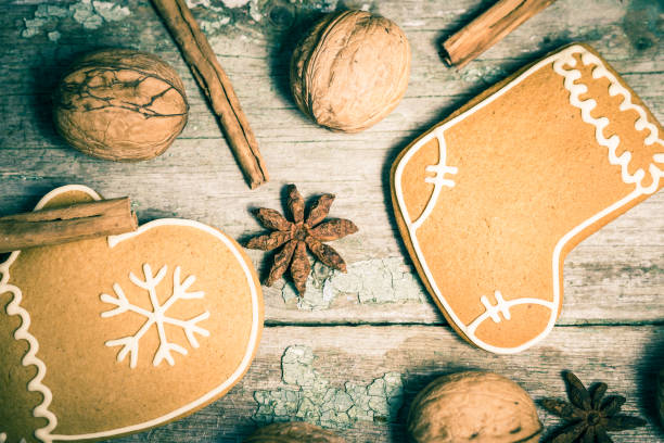 istock Winter composition with gingerbread cookies 1278838614