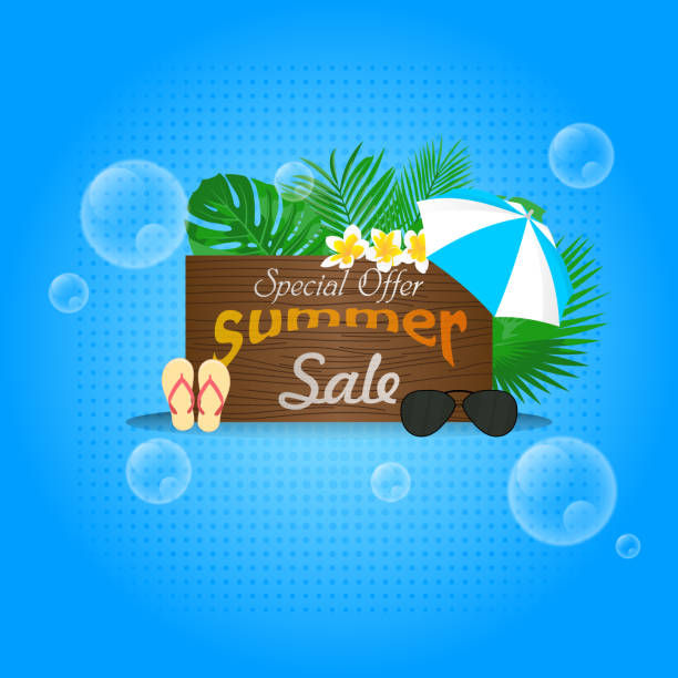 istock summer vacation poster sale design with flower and tropical frame 1278841002
