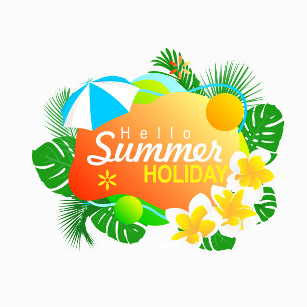 istock hello summer holiday background liquid shape and tropical floral for social media advertisement and web page promotion 1278841661