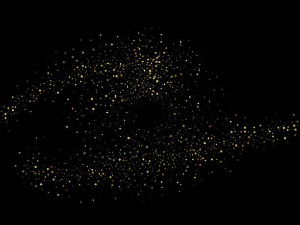 istock Gold glitter texture on a black background. Golden explosion of confetti. 1278848955