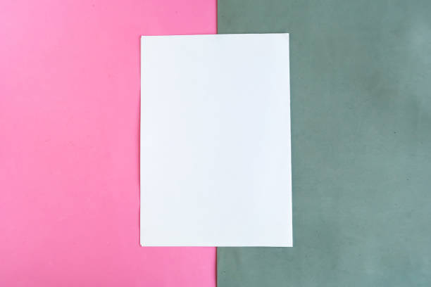 istock White mockup blank on geometric grey and pink background, copy space for the text 1278851029