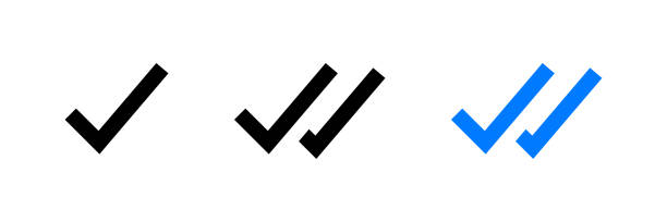 ilustrații de stoc cu pictogramă de verificare dublă. simboluri de semne web izolate vectoriale. bifă dublă setați elemente web. vector stoc. - simetrie