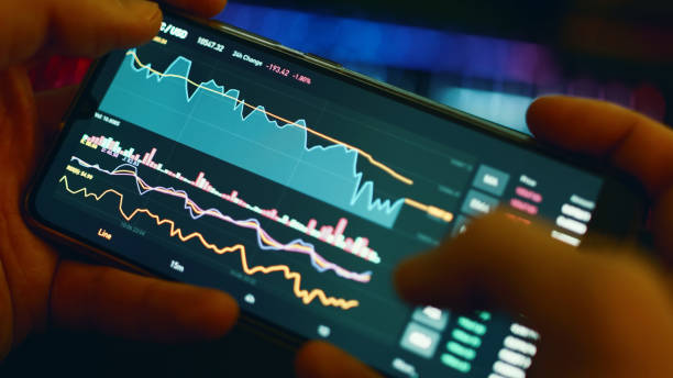 istock Mobile Phone Stock Exchange Rates, Bitcoin and US Dollars 1278857616