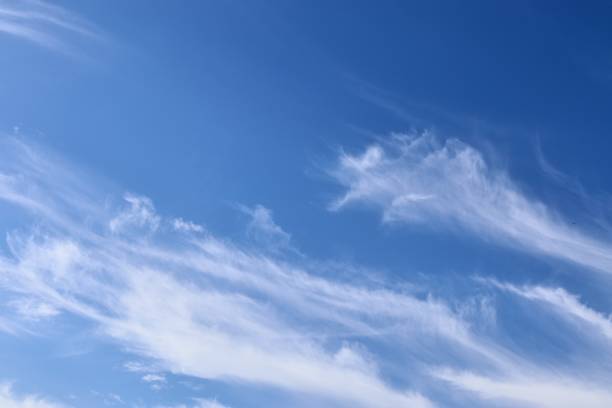 istock Stunning cirrus cloud formation panorama in a deep blue sky 1278859449