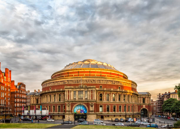 The Royal Albert Hall taken at sunset in South Kensington, London, UK stock photo