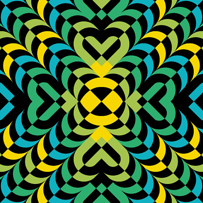 Abstract layered kaleidoscope pattern background design.