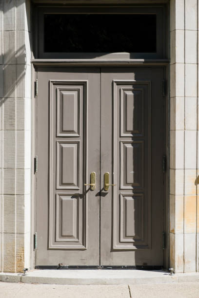 istock Weathered Metal Entrance Doors 1278864210