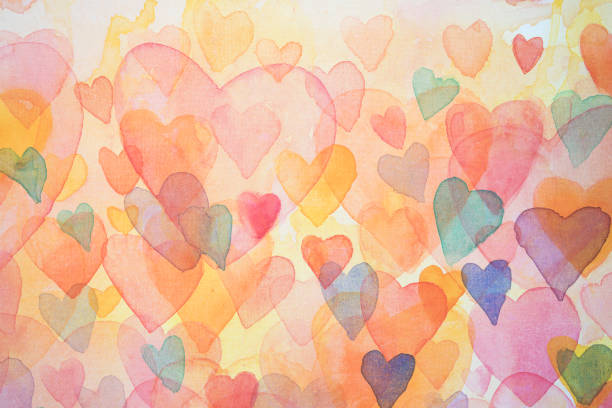 istock Many colorful hearts - watercolor painting 1278867140