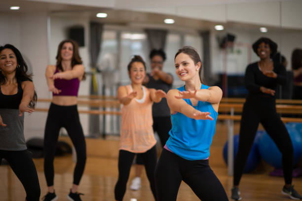 istock Women having fun dancing in fitness class 1278877294