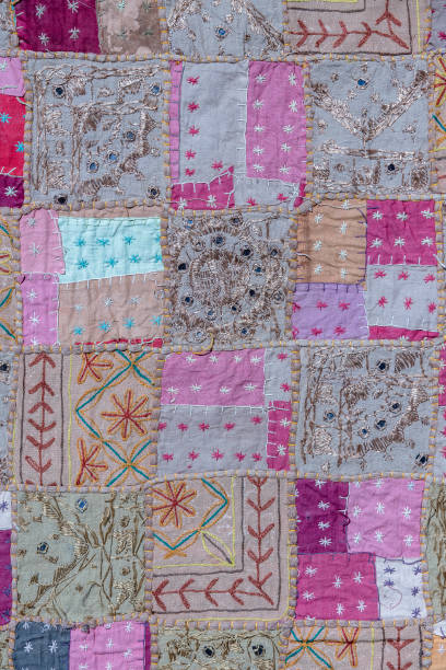 istock Detail patchwork carpet in India. Close up 1278888563