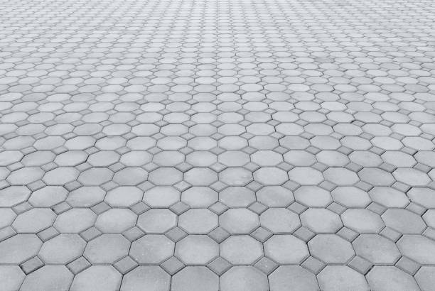 Close up ceramic mozaic floor tiles texture gray color
