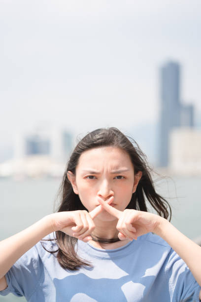 istock Women making stop gesture with two crossed palms 1278892087