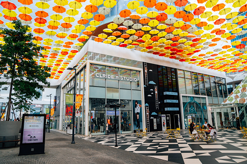 Incheon, Korea - September 25, 2020 : Songdo Triple Street shopping center