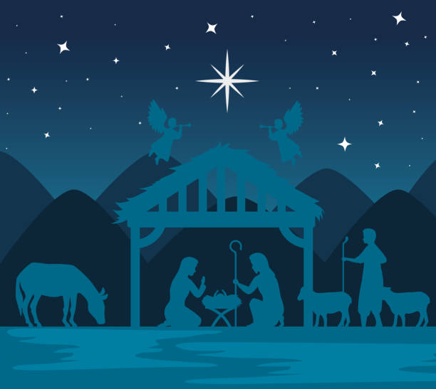 istock merry christmas nativity mary joseph baby and angels vector design 1278896980