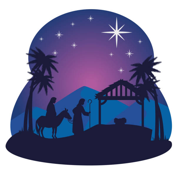 istock merry christmas nativity mary joseph baby and hut vector design 1278897025