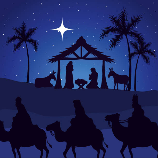 istock nativity mary joseph baby and wise men on blue background vector design 1278897913