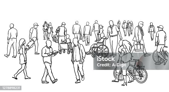 istock Very Large Crowd Sketching 1278898231