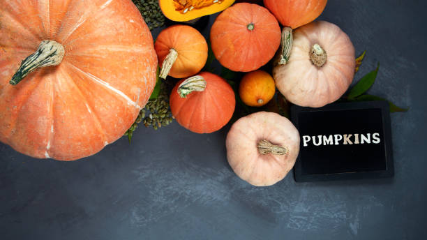 istock Assortment of raw pumpkins 1278900837
