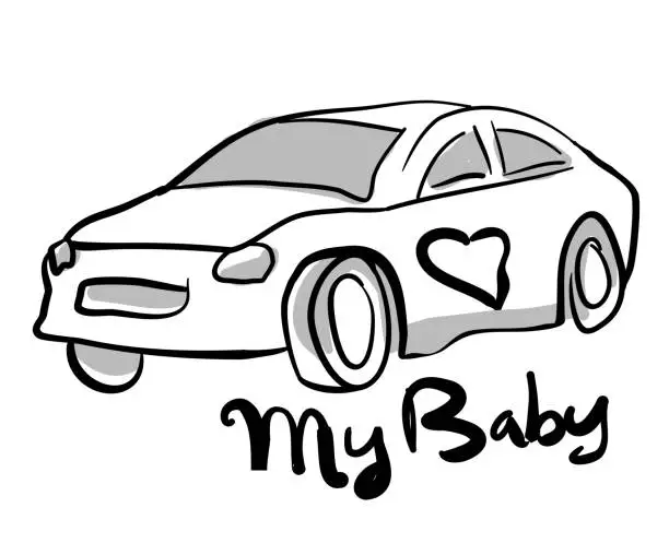 Vector illustration of My Baby My Car