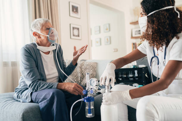 istock Assisted breading for a senior woman 1278906809