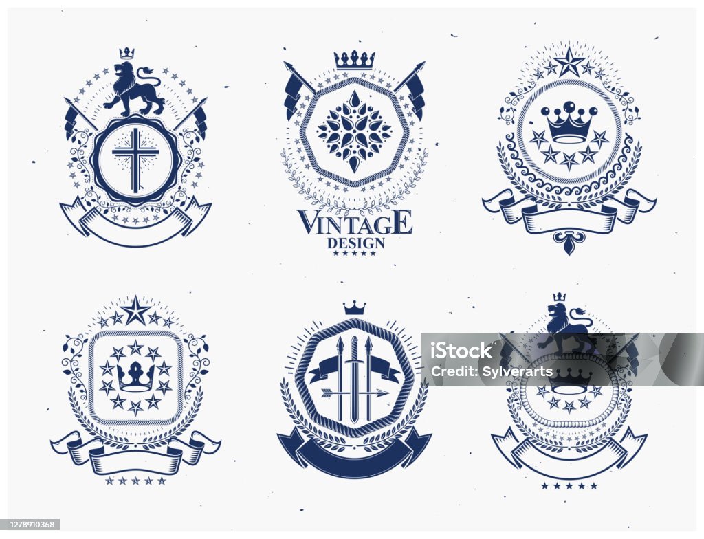 High Class Emblem Luxury Heraldic Vectors Emblem Templates Vector Blazons Classy High ...