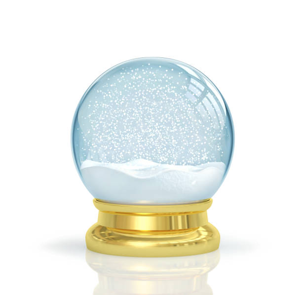istock Christmas snow globe with reflection isolated on white 1278915824