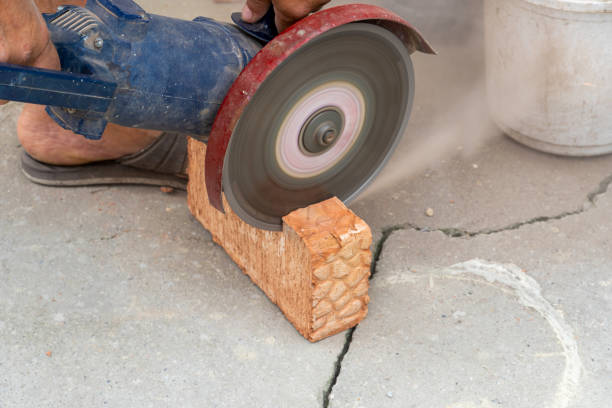 istock The process of sawing bricks with a grinder with a diamond disc 1278920406