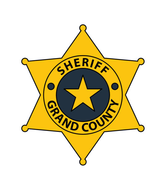 Sheriff Badge Icon vector art illustration