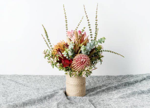 istock Beautiful Australian native wildflower arrangement in a rustic vase. 1278937325