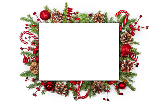 istock Christmas card and decor on white 1278938490