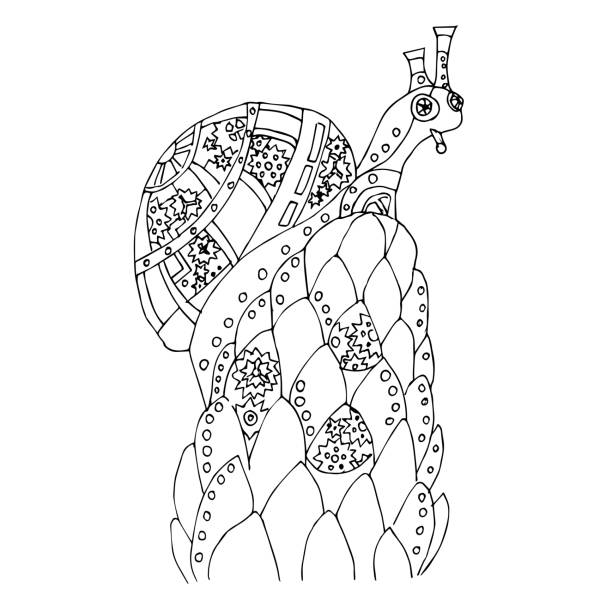 Steampunk Snail Sits On A Bump Mechanical Animal Coloring Book For Adults And Children Vector Illustration Antistress Coloring Linear Drawing Of A Robot Snail Isolated On A White Background Stock Illustration - Steampunk Snail Sits On A Bump Mechanical Animal Coloring Book For Adults And Children Vector Illustration Antistress Coloring Linear Drawing Of A Robot Snail Isolated On A White Background Stock Illustration -