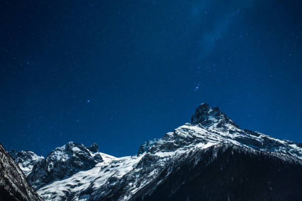 istock Night sky above Caucasus mountains 1278948845