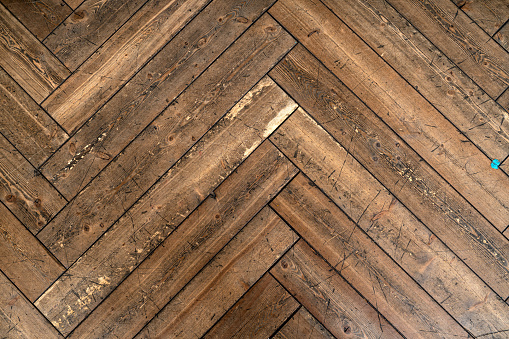 Old parquet texture background, directly above