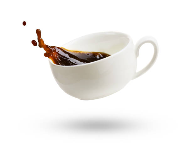 istock A cup of coffee with splash isolated on a white 1278949818