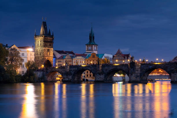 istock Prague, Charles Bridge in the evening. Czech Republic. 1278951106