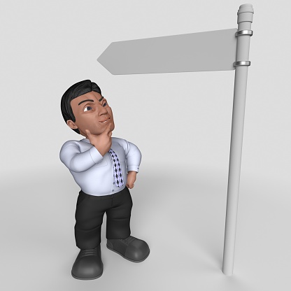 3D Render of Cartoon Business Character