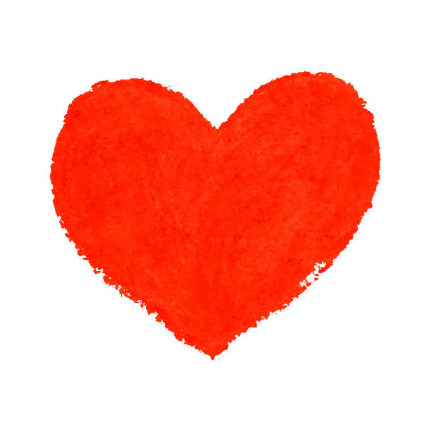 istock Illustration of heart shape drawn with red colored chalk pastels 1278957634