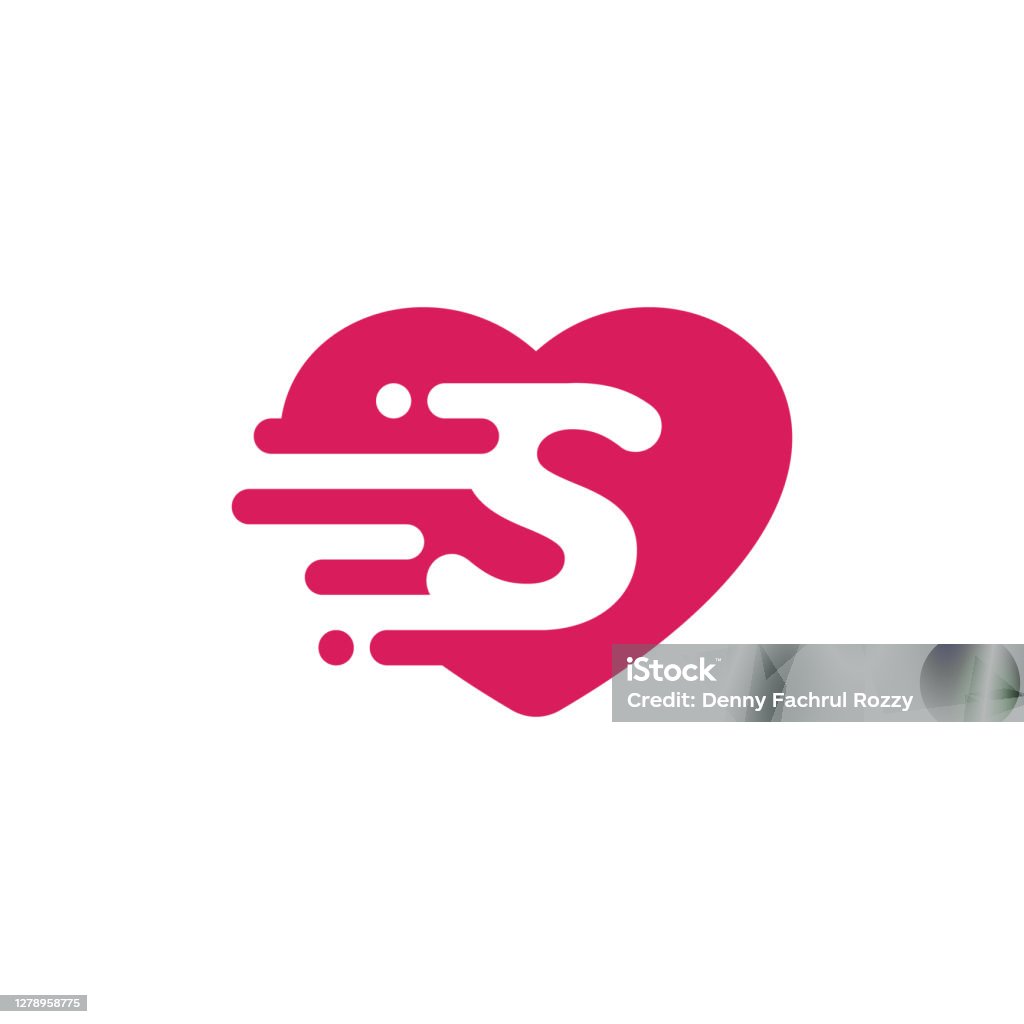 Initial S Letter Inside Heart Vector Stock Illustration Design ...