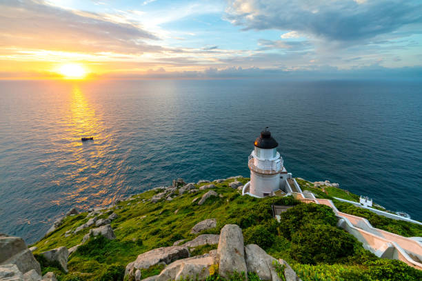 The Dongyong Lighthouse, in Dongyin Township, matsu stock photo