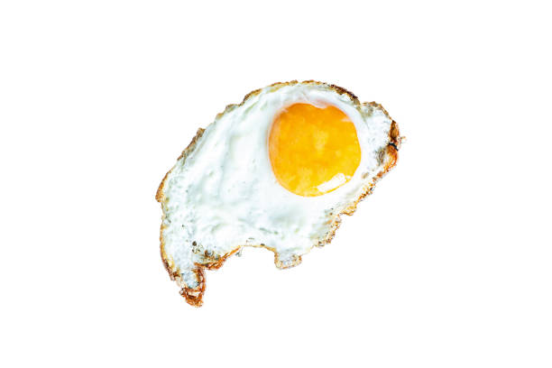 istock fried egg yolk and white, fork for eat omelette dish and ingredients on the table serving size top view copy space for text food background rustic 1278961776