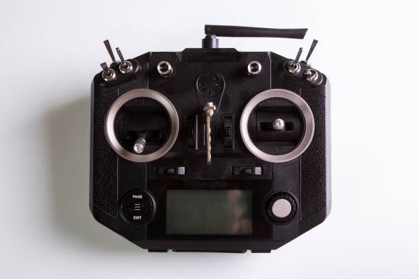 istock Black remote control for drone. Top view on white background. Horizontal orientation. High quality photo 1278961813