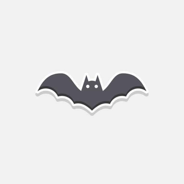 istock Halloween bat icon with glowing eyes, Halloween holiday. 1278965019