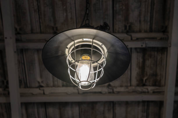 istock View of vintage ceiling light. Modern hanging ceiling lamps 1278965444